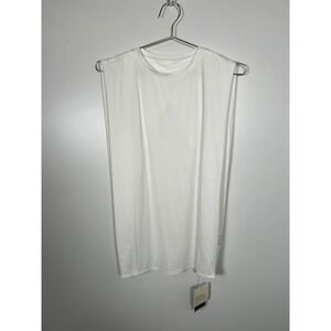 Halara White Muscle Tank Top Padded Shoulder Nylon Blend Medium